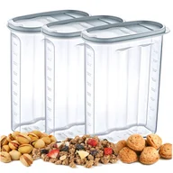 Pojemniki kuchenne - POJEMNIKI NA ŻYWNOŚĆ ARTYKUŁY SYPKIE RYŻ 3szt 2,4L - miniaturka - grafika 1