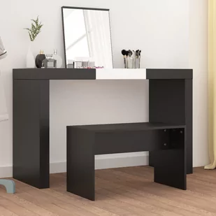 vidaXL Stołek do toaletki, czarny, 70x35x45cm, materiał drewnopochodny - Taborety i hokery - miniaturka - grafika 1