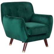 Fotele - Beliani Fotel welurowy zielony BODO - miniaturka - grafika 1