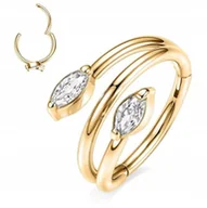 Kolczyki - Tytanowy Kolczyk Clicker PIERCING kółko Cyrkonie Muszla HELIX Lobe 1,2/10 - miniaturka - grafika 1