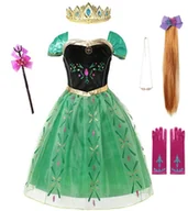 Stroje karnawałowe - Przebranie Strój Sukienka Anna Kraina Lodu Zestaw 98/104, Hopki - miniaturka - grafika 1