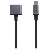 Kable USB - FIXED Pleciony Kabel USB-C/MagSafe 3 2m 140W szary - miniaturka - grafika 1