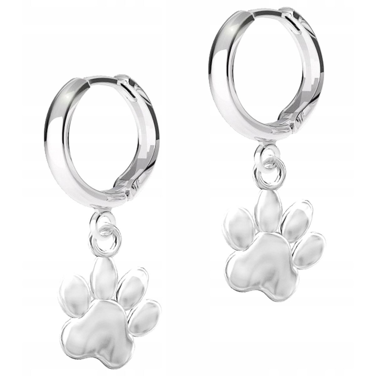 Kolczyki Srebrne Łapy Łapki Odciski Psa Kota Pies Kot Dog Cat SREBRO 925