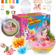 Zabawki kreatywne - KREATYWNY ZESTAW KRYSZTAŁ JEDNOROŻEC AKWARIUM LAMPKA LED NOCNA TERRARIUM - miniaturka - grafika 1