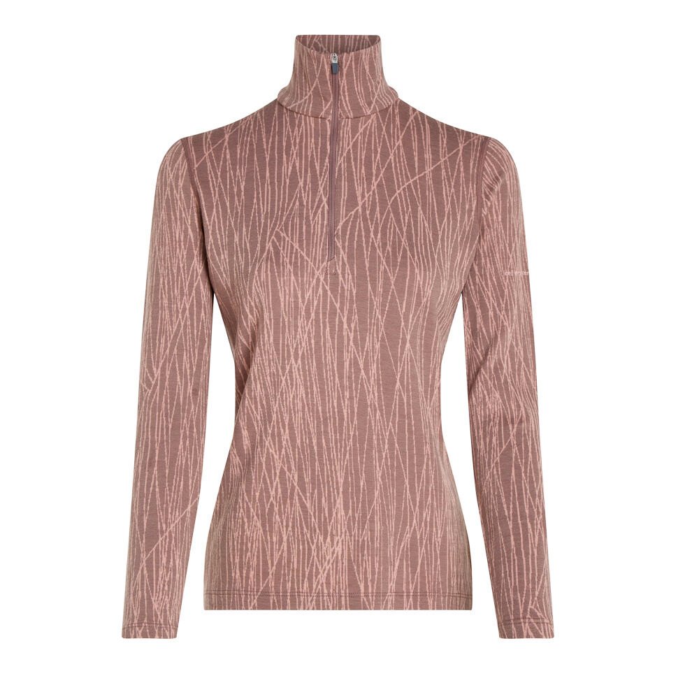 Koszulka damska Icebreaker Merino 260 Vertex LS Half Zip Delta AOP Summit/Blush/J S