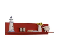 Półki do salonu - Półka ścienna 25x120 cm czerwona - miniaturka - grafika 1