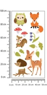Naklejki na ścianę - Naklejka Zwierzątka Leśne, Kwiatki I Grzyby Folia Biała 100x200 - miniaturka - grafika 1