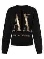 Bluzy damskie - Armani Exchange Bluza damska Kobiety Bawełna czarny nadruk, XS - miniaturka - grafika 1