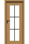 Drzwi wewnętrzne - Pol-Skone Dzwi Wewnętrzne Z Szybą Samos V1S6 Laminowane Dąb Polski - miniaturka - grafika 1