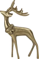 Ozdoby bożonarodzeniowe - Ewax Figurka ozdobna Renifer H30,5 cm złota metalowa - miniaturka - grafika 1
