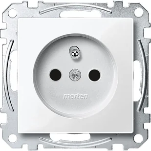Schneider Gniazdo z/u Merten System M - biały polar - Gniazdka elektryczne - miniaturka - grafika 1