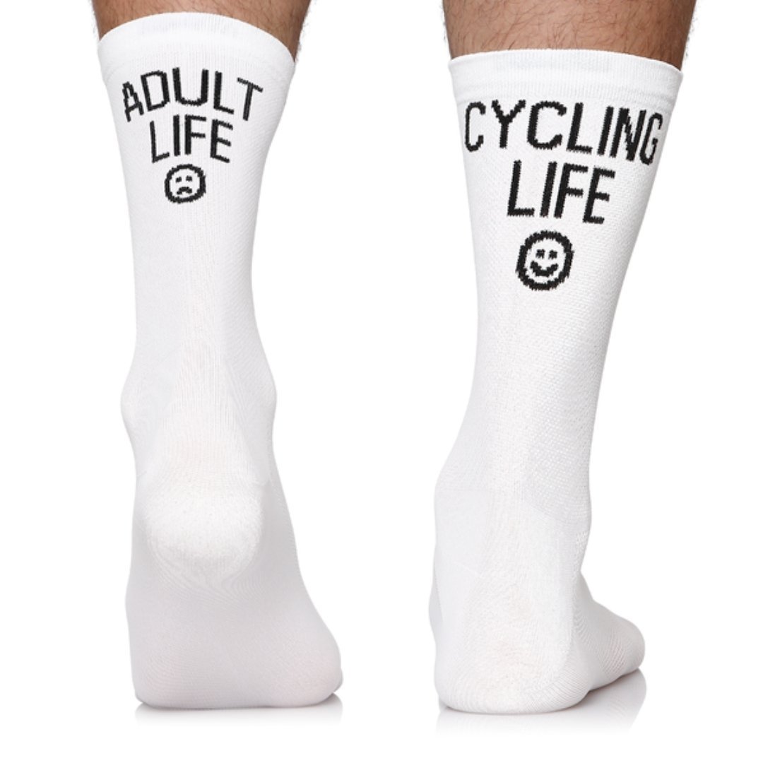 Skarpety rowerowe, kolarskie, Todo Cycling Pro, Adult Life Cycling Life, białe, szosowe, termoaktywne, 47-50