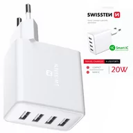 Ładowarki do telefonów - SWISSTEN Ładowarka sieciowa 4xUSB 20W - miniaturka - grafika 1