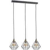 Lampy sufitowe - KET Industrialna LAMPA wisząca loftowa OPRAWA metalowy ZWIS druciaki złoty KET445 - miniaturka - grafika 1