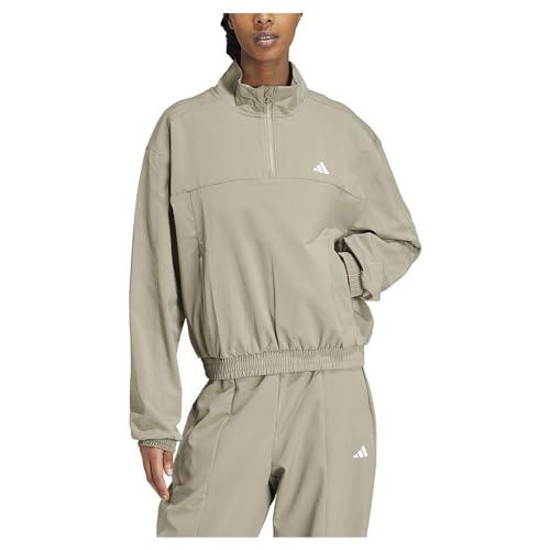 adidas Aeroready Train Essentials zamek błyskawiczny 1/4 top dresowy, srebrny kołek, S damski, Srebrny kołek, S
