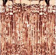 Sylwester - Kurtyna - zasłona na drzwi metaliczna różowe złoto - 250 cm x 100 cm - miniaturka - grafika 1