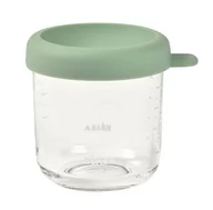Zestawy naczyń dla dzieci - BEABA Pojemnik słoiczkek szklany z zamknięciem 250 ml Sage green - miniaturka - grafika 1