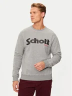 Bluzy męskie - SCHOTT N.Y.C. Bluza SWCREW Szary Regular Fit - miniaturka - grafika 1