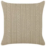 Poduszki dekoracyjne - Bawełniana poduszka dekoracyjna w geometryczny wzór 45 x 45 cm beżowoszara SENECIO - miniaturka - grafika 1