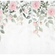 Fototapety - Fototapeta Wiszące Kwiaty Róże Liście 300x210 cm Tapeta Do Sypialni Salonu Kuchni Na Flizelinie - miniaturka - grafika 1