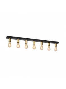 Luminex Filo 1309 plafon lampa sufitowa 7x60W E27 czarny / złoty - Lampy sufitowe - miniaturka - grafika 1