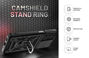 Pancerne etui z osłoną aparatu Alogy Camshield Stand Ring do Samsung Galaxy M53 5G czarne - Etui i futerały do telefonów - miniaturka - grafika 18