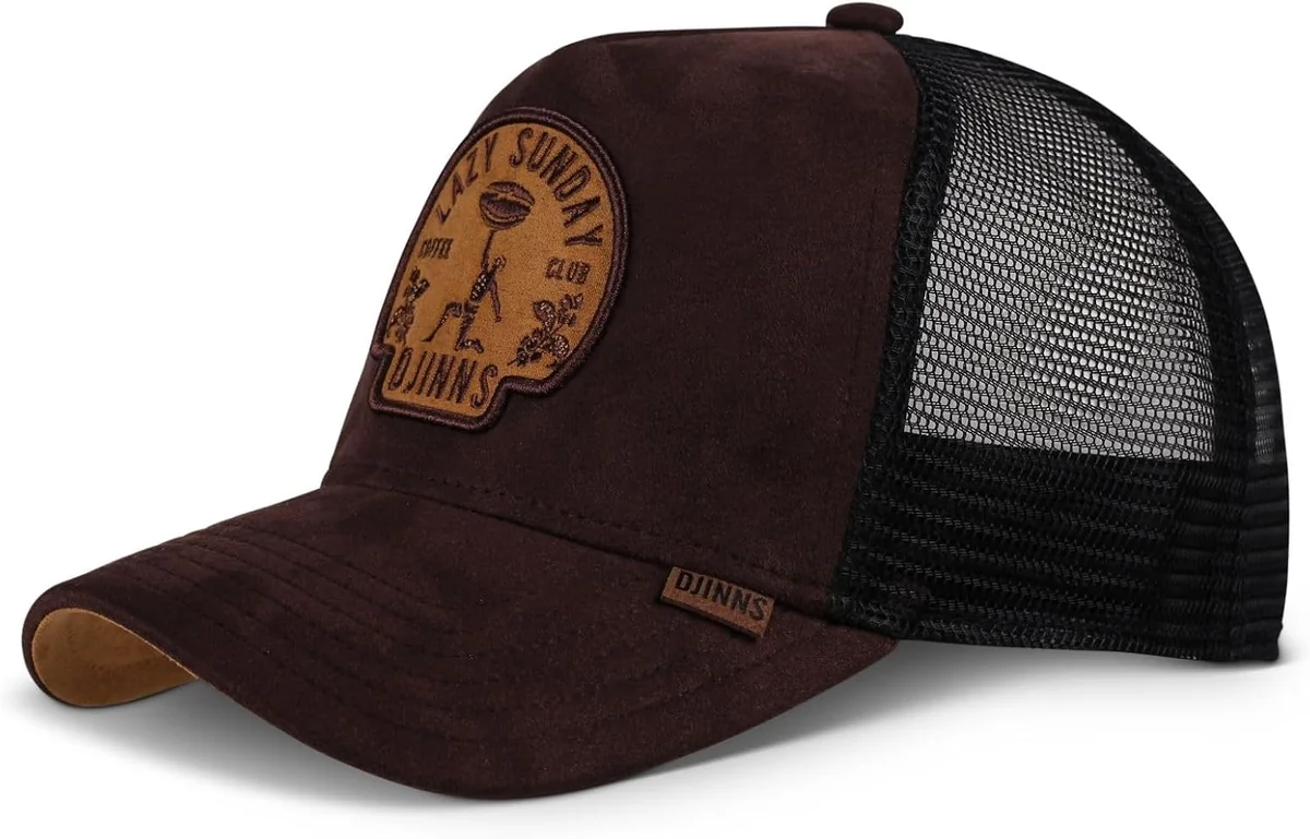 CZAPKA TRUCKER REGULOWANA BRĄZOWA Z NASZYWKĄ KAWY