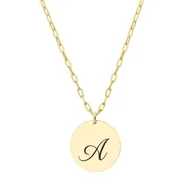 Naszyjniki - Naszyjniki z literką Twoje inicjały na delikatnej zawieszce złoconej zawieszce na łańcuszku K - Manoki - miniaturka - grafika 1
