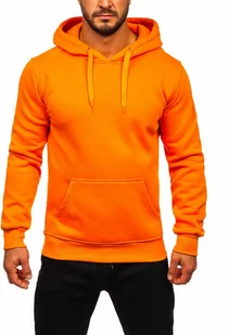 Pomarańczowy dres męski z bluzą z kapturem kangurką Denley D002 - Dresy męskie - miniaturka - grafika 1