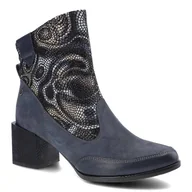 Botki damskie - Granatowe Botki Damskie Maciejka Stylowe Obuwie - miniaturka - grafika 1