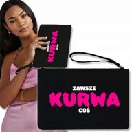 Torebki damskie - Torebka CZARNA Kopertówka ZAWSZE KUR*A COŚ Wzory - miniaturka - grafika 1