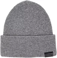 Czapki damskie - Calvin Klein Męska skórzana czapka z daszkiem Docker Beanie z dzianiny, Szary duch, Rozmiar uniwersalny - miniaturka - grafika 1