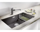 Zlewozmywaki - Blanco Subline 700-U Level Zlewozmywak granitowy jednokomorowy 73x46 cm wulkaniczny szary 527355 - miniaturka - grafika 1