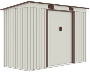Szopa ogrodowa OREGON 261x121cm Beige, metalowa, z przesuwanymi drzwiami, kompaktowy magazyn na sprzęt ogrodowy i narzędzia Hardmaister - Altany ogrodowe - miniaturka - grafika 1