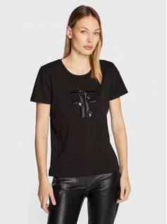 Koszulki i topy damskie - Fracomina T-Shirt FS22WT3005J401E5 Czarny Regular Fit - grafika 1