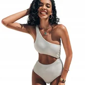 Stroje kąpielowe - ASYMETRYCZNY STRÓJ KĄPIELOWY TRIKINI WYCIĘCIA M - miniaturka - grafika 1