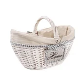 Pozostałe akcesoria do uprawy roślin - Koszyk wiklinowy z materiałem biały 34 x 25 x 19/14/24 cm - miniaturka - grafika 1