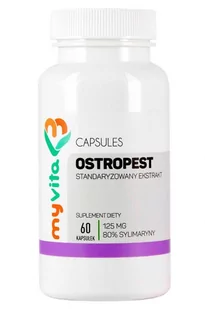 Myvita Ostropest Ekstrakt 125mg (60kaps) 80% Sylimaryny Myvita mv-093 - Suplementy diety - miniaturka - grafika 1