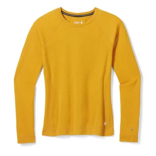 Bielizna sportowa damska - Koszulka damska z długim rękawem Smartwool Classic Thermal Merino 250 Base Layer Crew honey gold heather - L - grafika 1