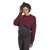 Bluzy damskie - Reebok Damska bluza z długim rękawem SR Maternity z długim rękawem, ciemnoczerwona, M FT0767_M - miniaturka - grafika 1