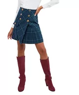 Spódnice - Joe Browns Damska spódnica w kratkę z guzikami, NIEBIESKI, 40 - miniaturka - grafika 1