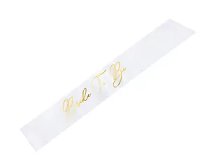 PartyDeco Szarfa Bride to be, biały, 75cm SWP3-008 - Wesele i ślub - miniaturka - grafika 1