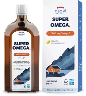 Osavi - Super Omega, 2900mg Omega 3, Cytryna, Płyn, 500 ml - Witaminy i minerały - miniaturka - grafika 1