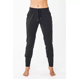 Spodnie damskie - super.natural super.natural wygodne damskie spodnie do biegania, z wełny merynosów, W Essential Cuffed Pant. czarny czarny nakrapiany X-L SNW013830 - grafika 1