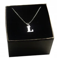 Łańcuszki - Naszyjnik łańcuszek literka L srebro 925 - miniaturka - grafika 1