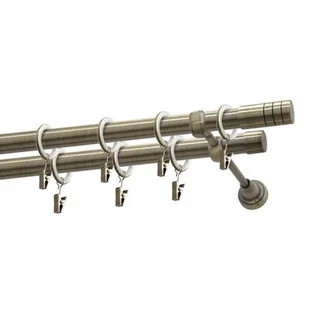 Karnisz podwójny 19/19 mm Zylinder mosiądz antyczny 160 cm - Karnisze - miniaturka - grafika 1