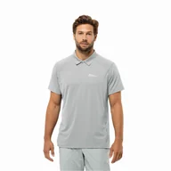 Koszulki męskie - Męska koszulka polo Jack Wolfskin PRELIGHT CHILL POLO M cool grey - S - miniaturka - grafika 1
