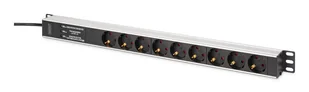 Digitus DN-95438 rozdzielacz zasilania PDU 9 x gniazdo sieciowe 1U Czarny, Srebrny - Inne akcesoria audio-wideo - miniaturka - grafika 1