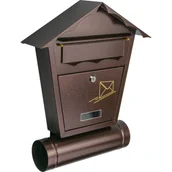 Skrzynki na listy - Skrzynka na listy domek z tubą B5 antyczna miedź - miniaturka - grafika 1