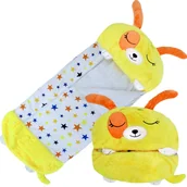 Śpiworki dla dzieci - ŚPIWÓR DZIECIĘCY PODUSZKA śmieszna mordka żółty ROZMIAR 120 - miniaturka - grafika 1